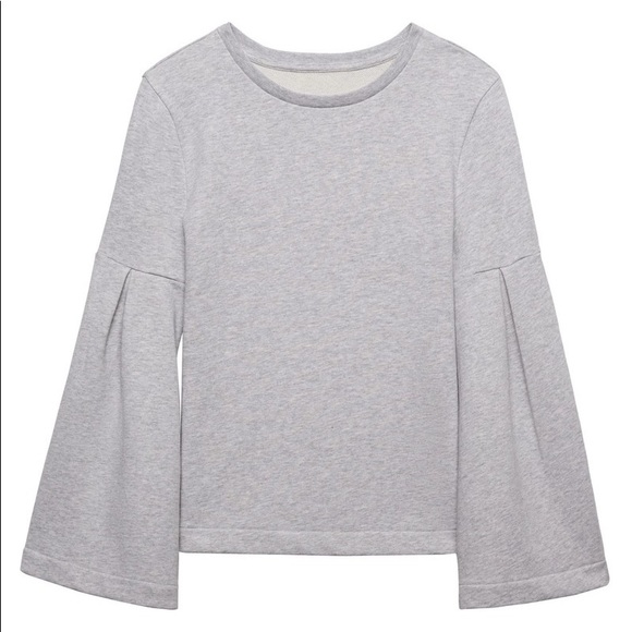 Banana Republic Grey Bell-Sleeve Couture Sweatshirt size XS - Picture 1 of 10
